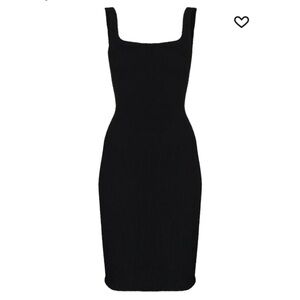 Hunza G Black Sheath Mini  Dress Square Neck